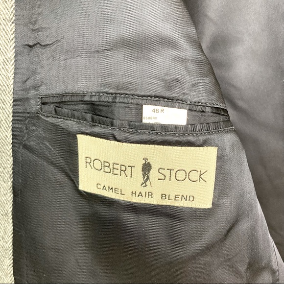 Robert Stock Vintage Camel Hair Herringbone Sport Coat - Picture 4 of 9